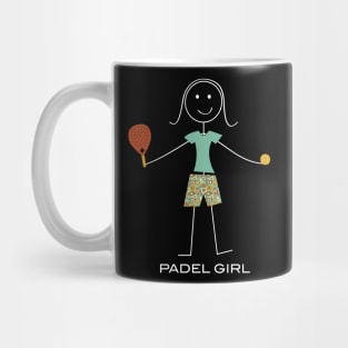 Funny Padel Girl Stick Illustration Mug